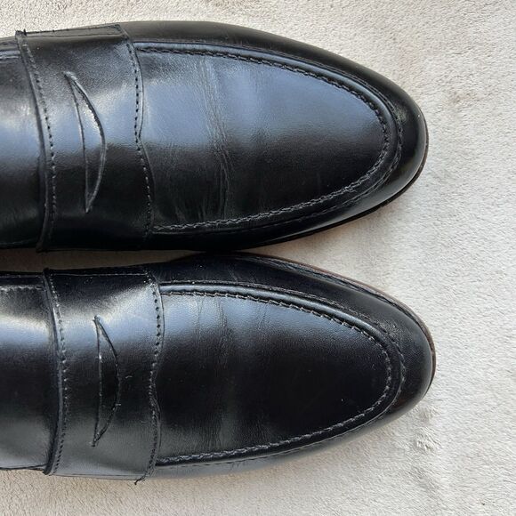 Johnston Murphy Black Leather Slip On Penny Loafer Men 11 Casual Classic Preppy - Picture 7 of 16